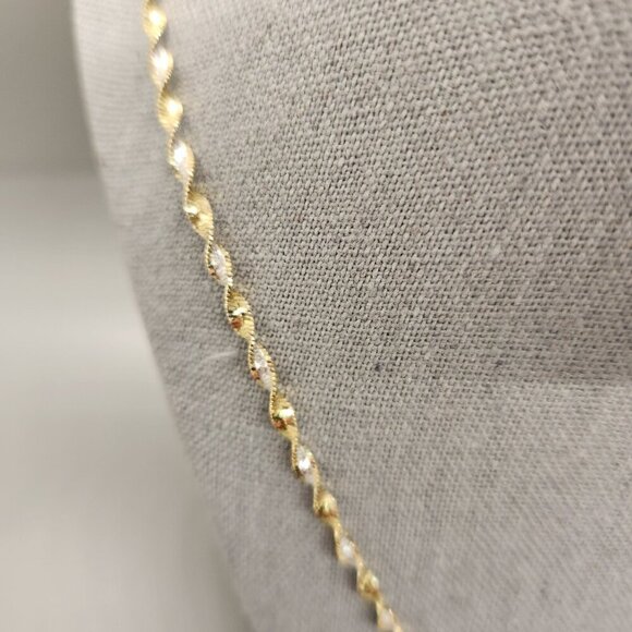 24K Gold Over Silver 24 Inch Solid Link Chain Necklace - Picture 2 of 3